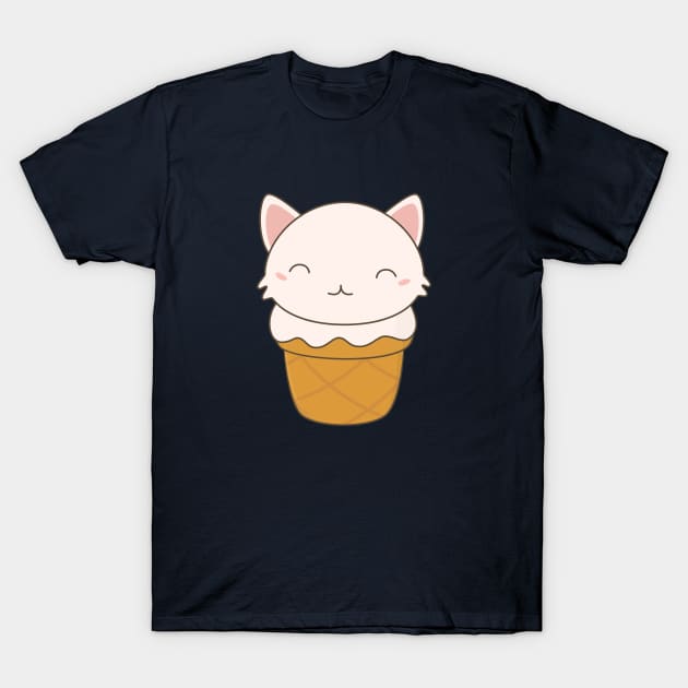 Kawaii Cute Ice Cream Cone T-Shirt T-Shirt by happinessinatee